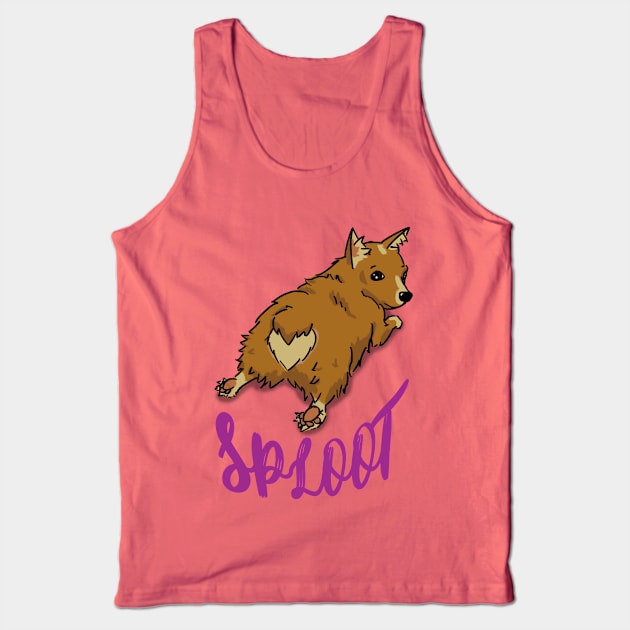 Cute Corgi Sploot Tank Top by Mustangman3000